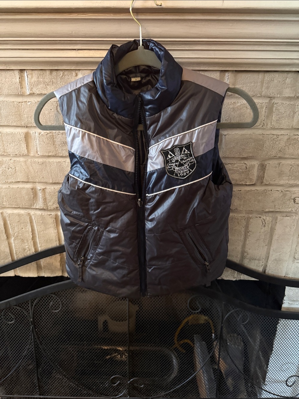 The Children's Place Navy and Gray Puffer Vest